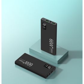 PD66W Fast Charge 30000mAh Power Bank LED Display Outdoor Charger Black (Option: Default)